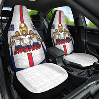 Custom England Football Car Seat Cover Three Lions Trophy St George Cross DT05 One Size White - Polynesian Pride