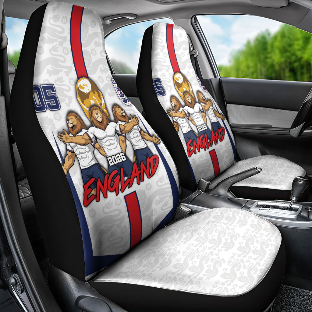 Custom England Football Car Seat Cover Three Lions Trophy St George Cross DT05 - Polynesian Pride
