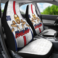 Custom England Football Car Seat Cover Three Lions Trophy St George Cross DT05 - Polynesian Pride