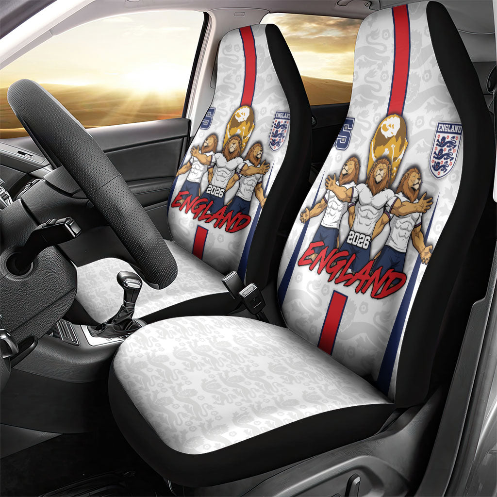 Custom England Football Car Seat Cover Three Lions Trophy St George Cross DT05 - Polynesian Pride