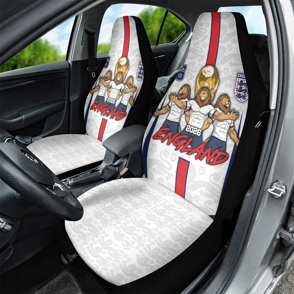 Custom England Football Car Seat Cover Three Lions Trophy St George Cross DT05 - Polynesian Pride