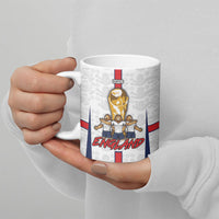 Custom England Football Ceramic Mug Three Lions Trophy St George Cross DT05 - Polynesian Pride