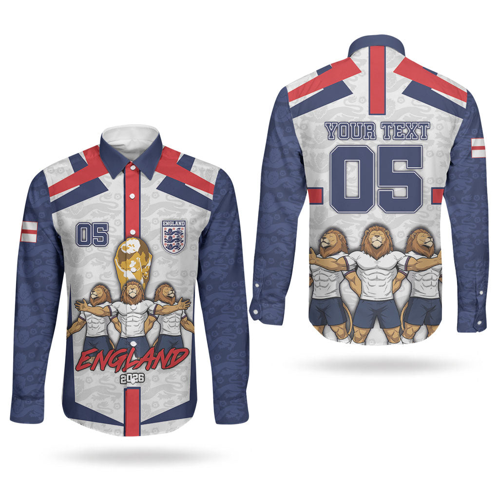 Custom England Football Couples Matching Puletasi and Long Sleeve Button Shirt Three Lions Trophy St George Cross DT05 - Polynesian Pride