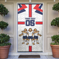 Custom England Football Door Cover Three Lions Trophy St George Cross DT05 White - Polynesian Pride