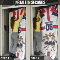 Custom England Football Door Cover Three Lions Trophy St George Cross DT05 - Polynesian Pride