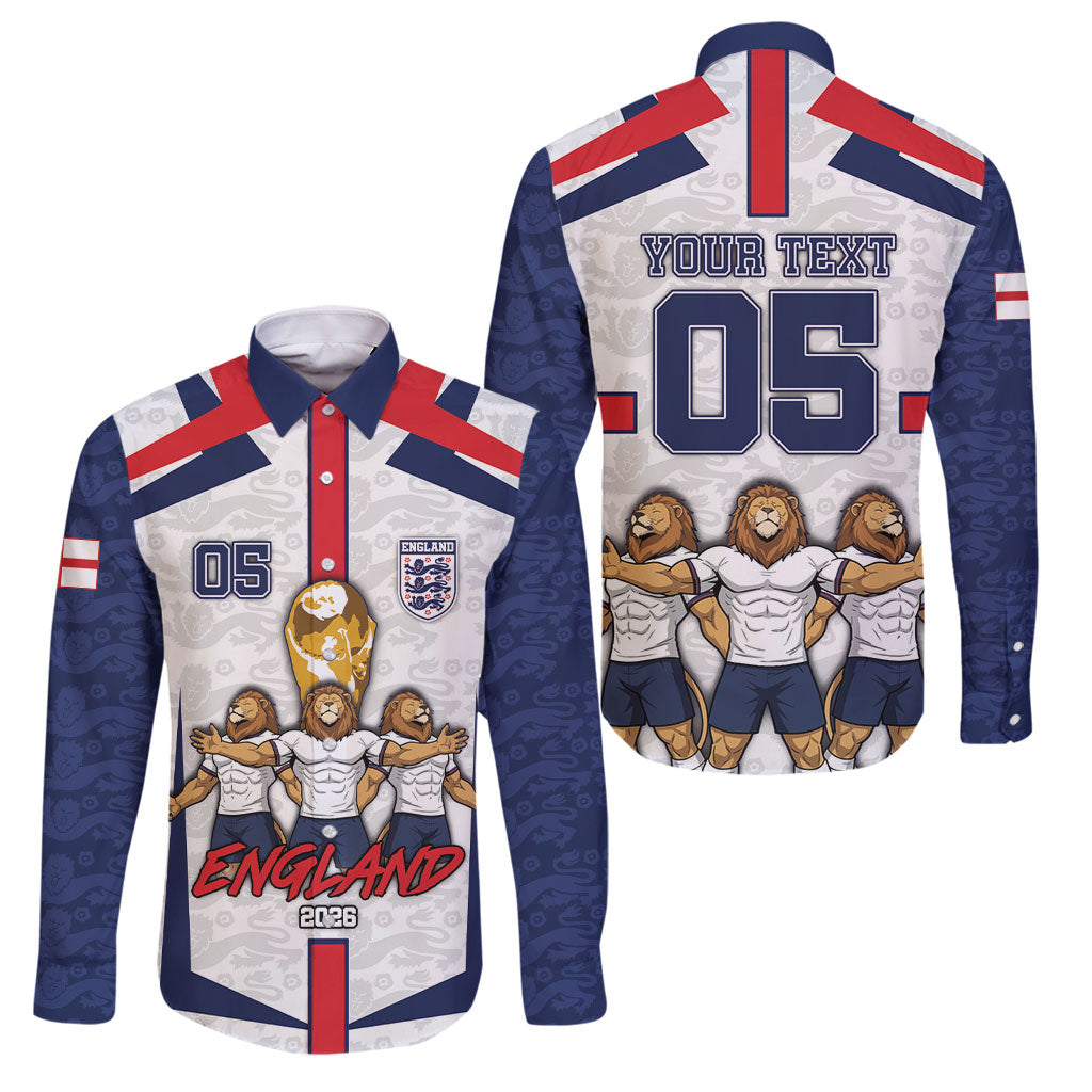 Custom England Football Family Matching Tank Maxi Dress and Hawaiian Shirt Three Lions Trophy St George Cross DT05 Dad's Shirt - Long Sleeve White - Polynesian Pride