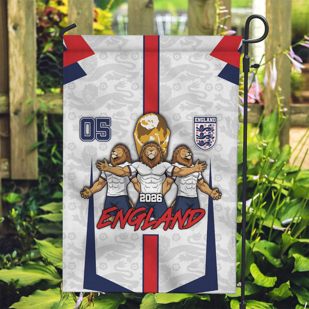 Custom England Football Garden Flag Three Lions Trophy St George Cross DT05 Garden Flag White - Polynesian Pride