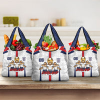 Custom England Football Grocery Bag Three Lions Trophy St George Cross DT05 3-pack One Size White - Polynesian Pride