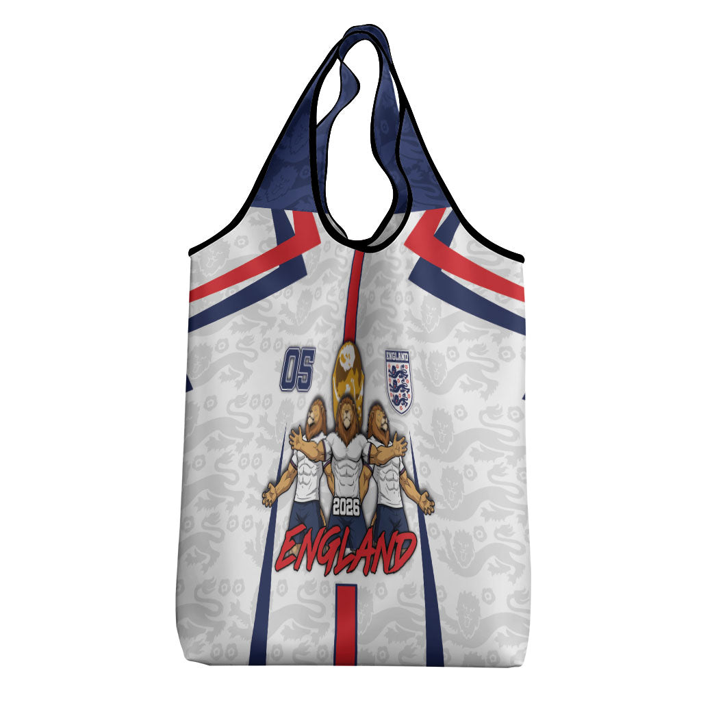 Custom England Football Grocery Bag Three Lions Trophy St George Cross DT05 - Polynesian Pride