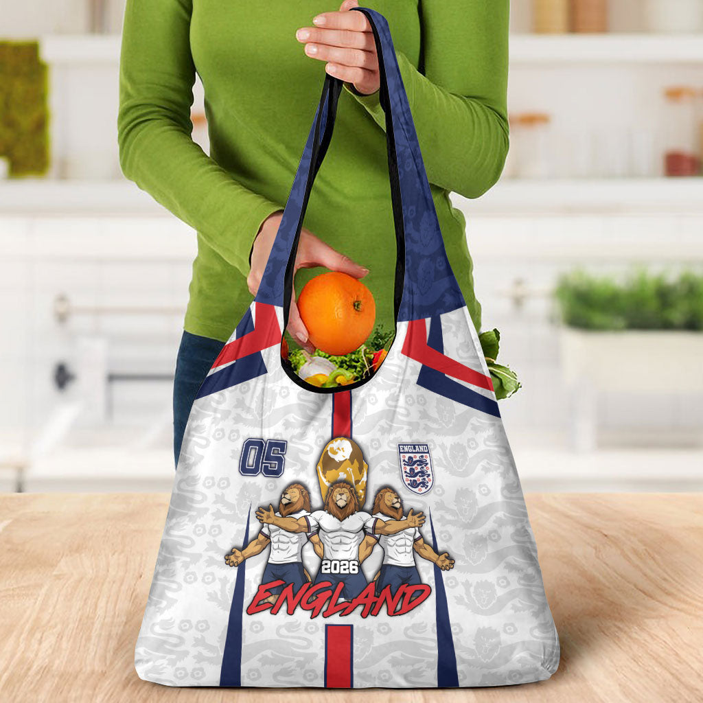 Custom England Football Grocery Bag Three Lions Trophy St George Cross DT05 - Polynesian Pride