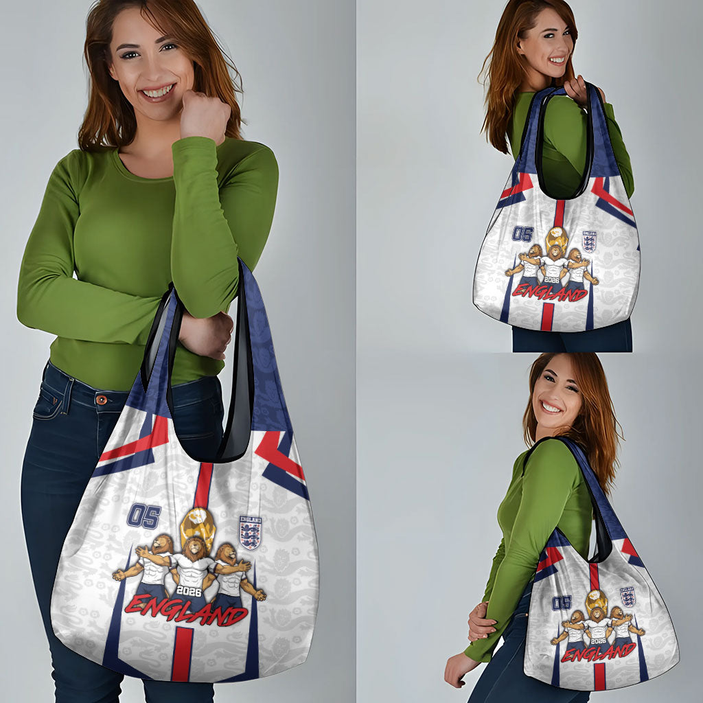 Custom England Football Grocery Bag Three Lions Trophy St George Cross DT05 - Polynesian Pride