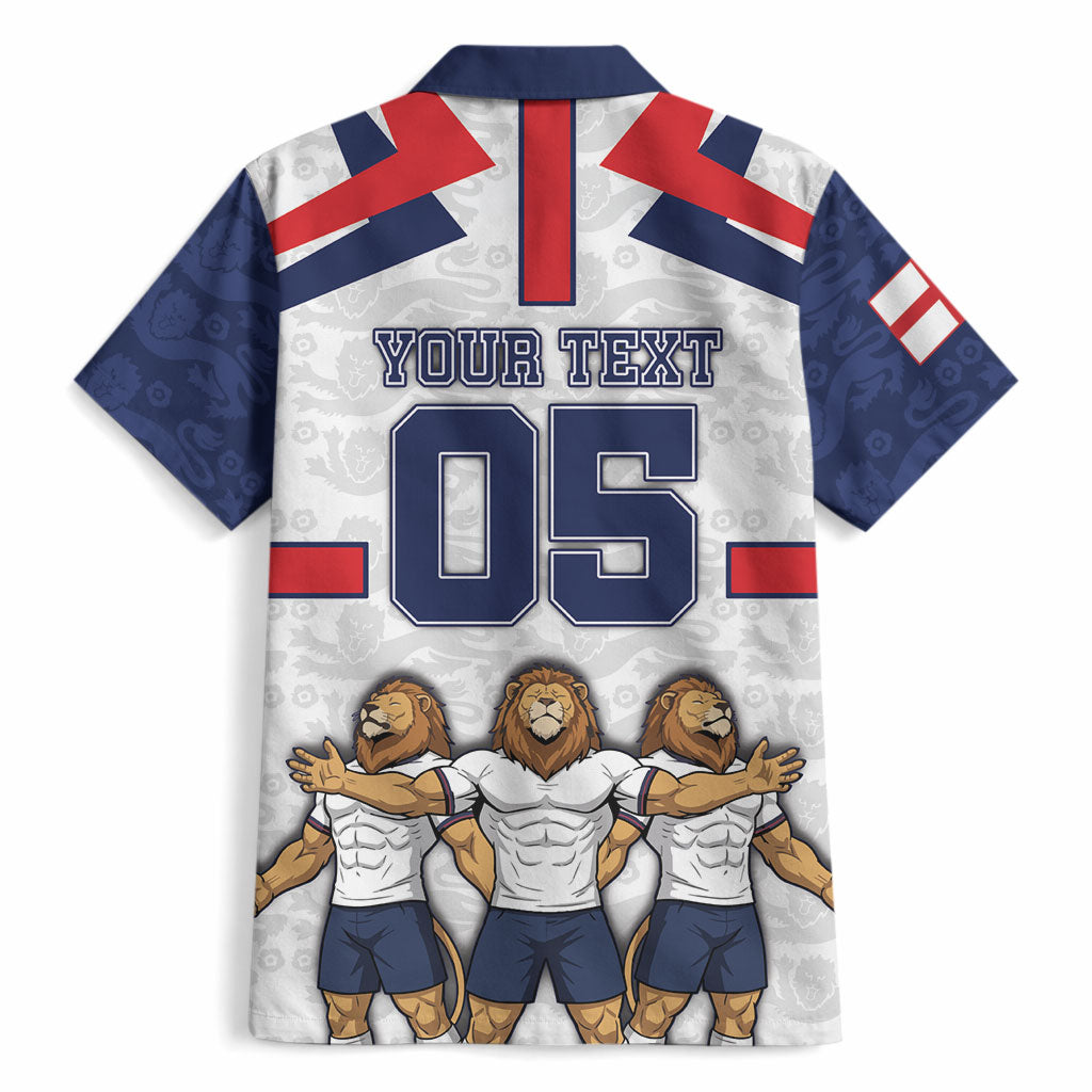Custom England Football Hawaiian Shirt Three Lions Trophy St George Cross DT05 - Polynesian Pride