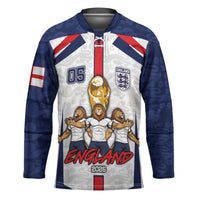 Custom England Football Hockey Jersey Three Lions Trophy St George Cross DT05 Unisex White - Polynesian Pride