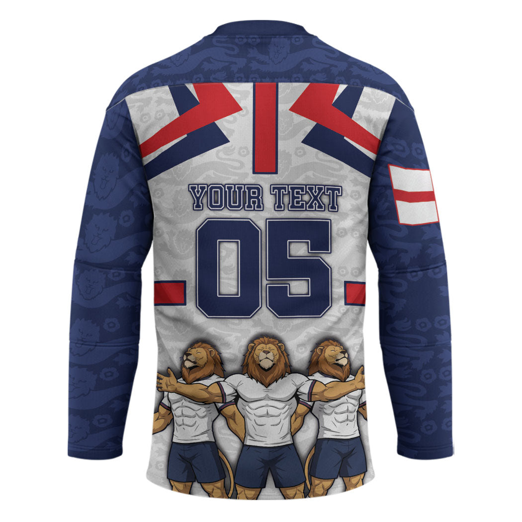 Custom England Football Hockey Jersey Three Lions Trophy St George Cross DT05 - Polynesian Pride