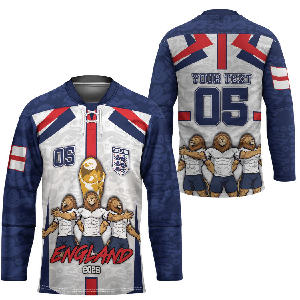 Custom England Football Hockey Jersey Three Lions Trophy St George Cross DT05 - Polynesian Pride