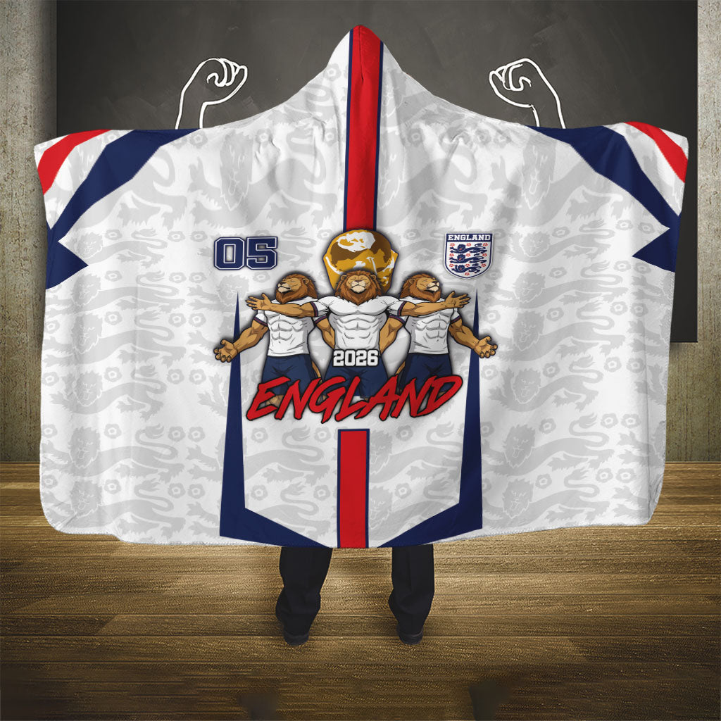 Custom England Football Hooded Blanket Three Lions Trophy St George Cross DT05 - Polynesian Pride