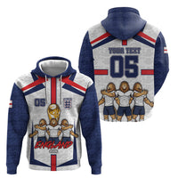 Custom England Football Hoodie Three Lions Trophy St George Cross DT05 - Polynesian Pride
