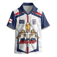 Custom England Football Kid Hawaiian Shirt Three Lions Trophy St George Cross DT05 - Polynesian Pride