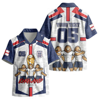 Custom England Football Kid Hawaiian Shirt Three Lions Trophy St George Cross DT05 - Polynesian Pride