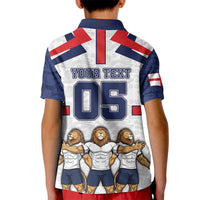 Custom England Football Kid Polo Shirt Three Lions Trophy St George Cross DT05 - Polynesian Pride