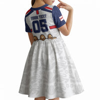 Custom England Football Kid Short Sleeve Dress Three Lions Trophy St George Cross DT05 - Polynesian Pride