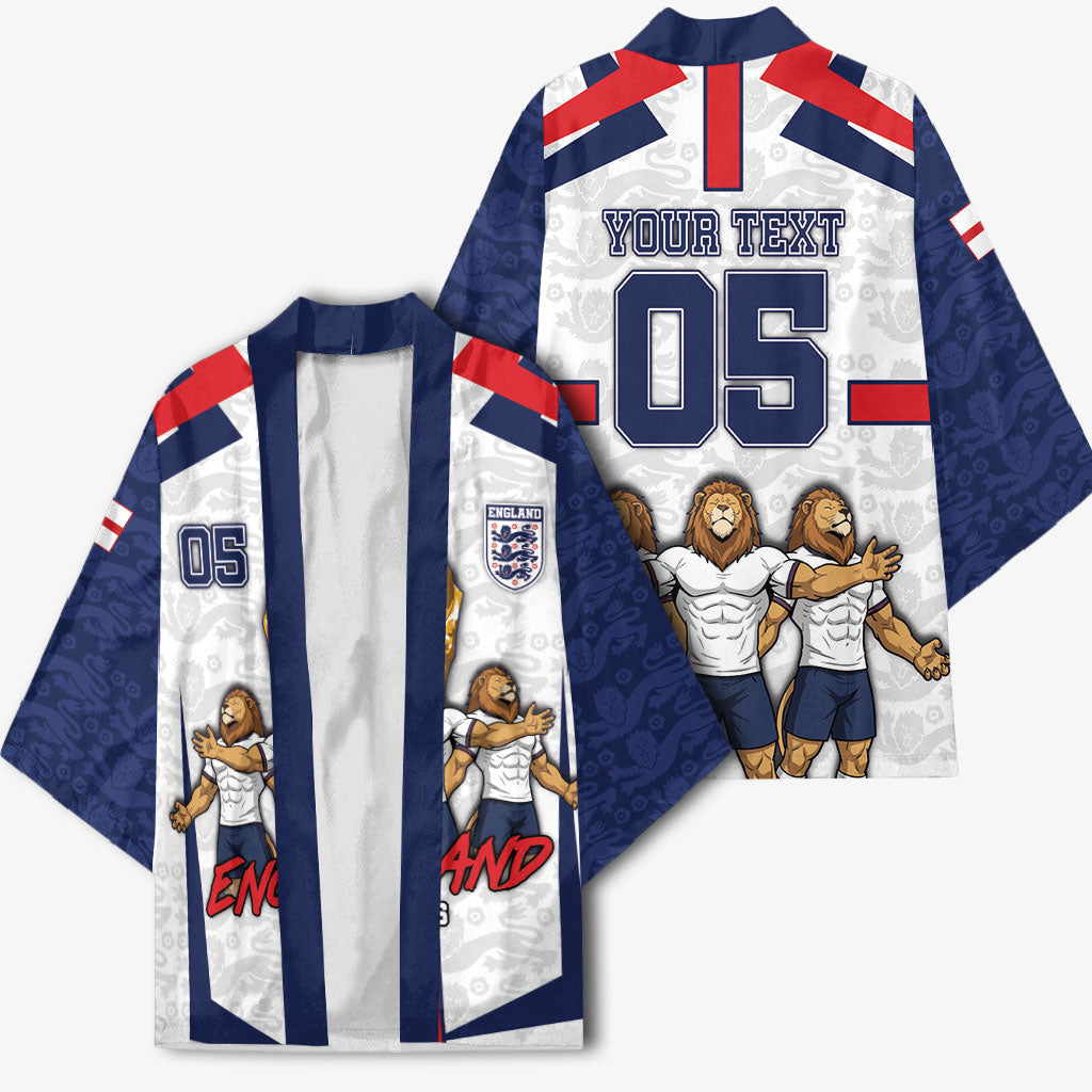 Custom England Football Kimono Three Lions Trophy St George Cross DT05 - Polynesian Pride