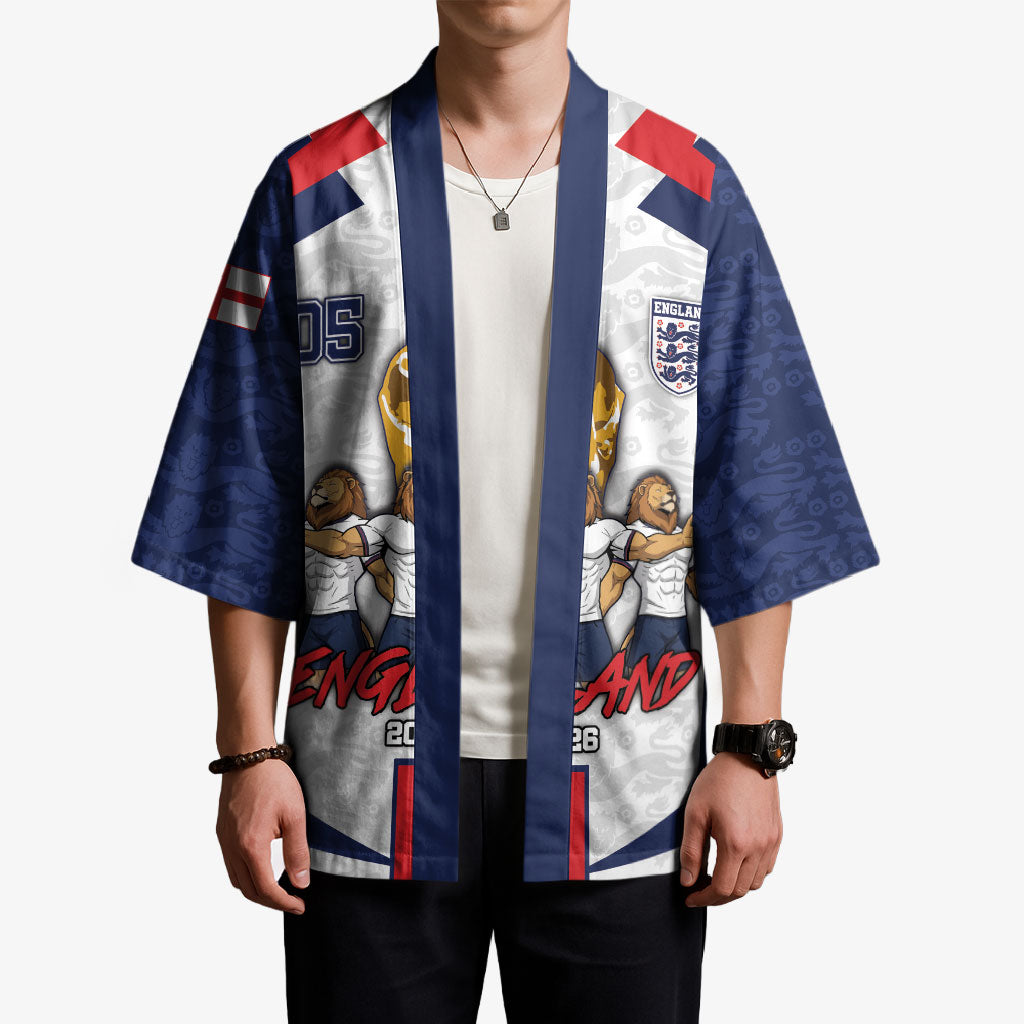 Custom England Football Kimono Three Lions Trophy St George Cross DT05 - Polynesian Pride