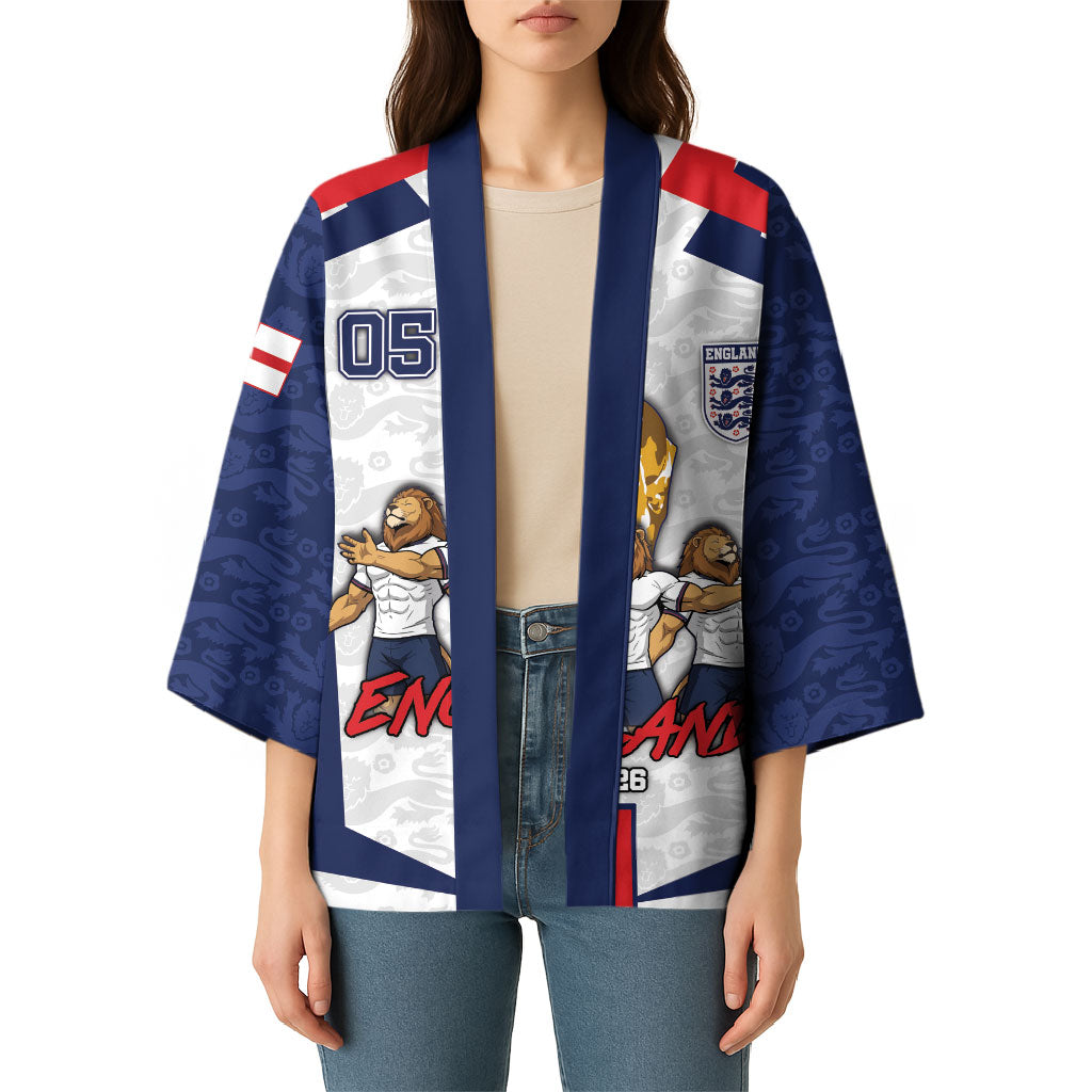 Custom England Football Kimono Three Lions Trophy St George Cross DT05 - Polynesian Pride