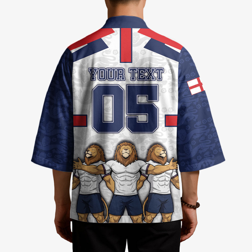 Custom England Football Kimono Three Lions Trophy St George Cross DT05 - Polynesian Pride