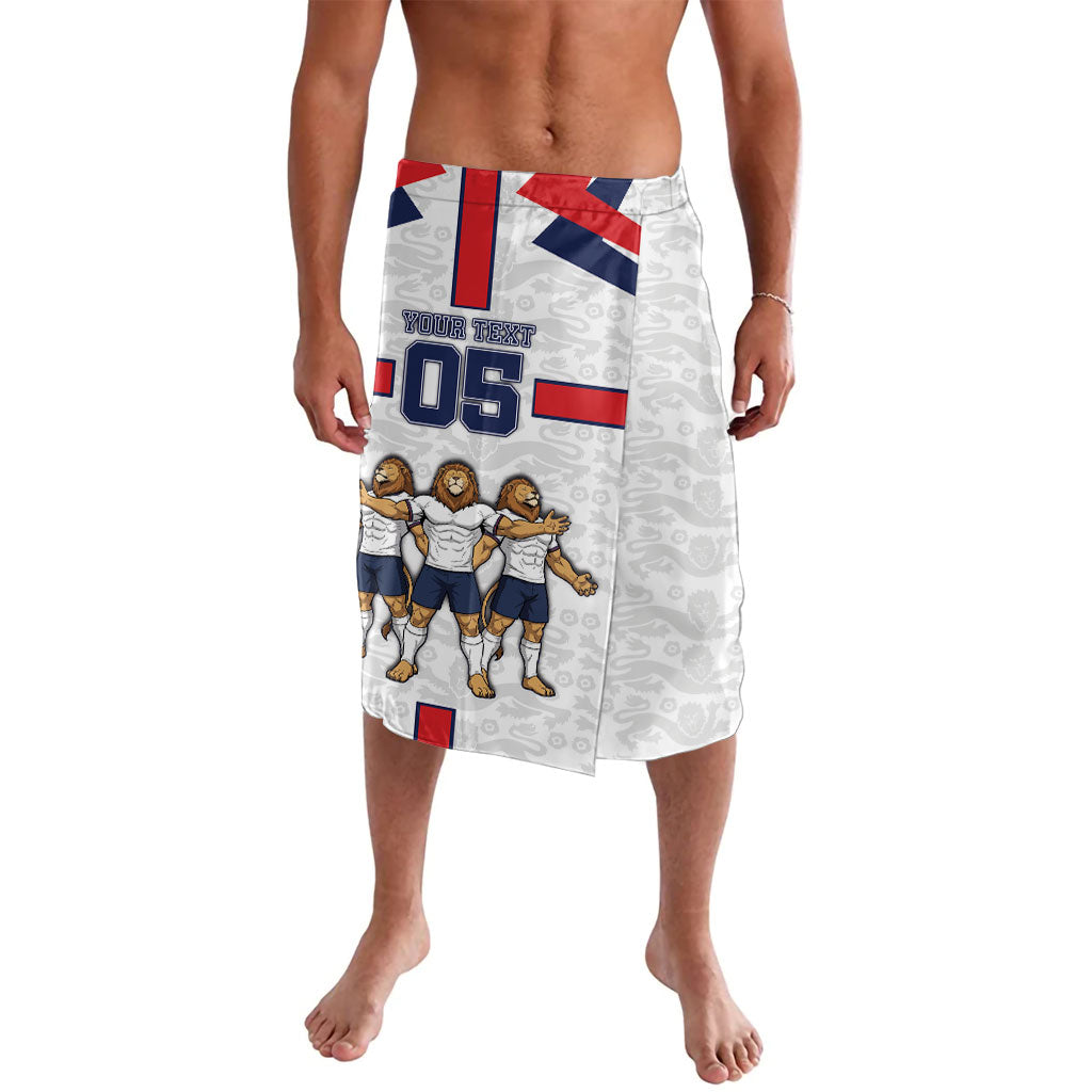 Custom England Football Lavalava Three Lions Trophy St George Cross DT05 White - Polynesian Pride