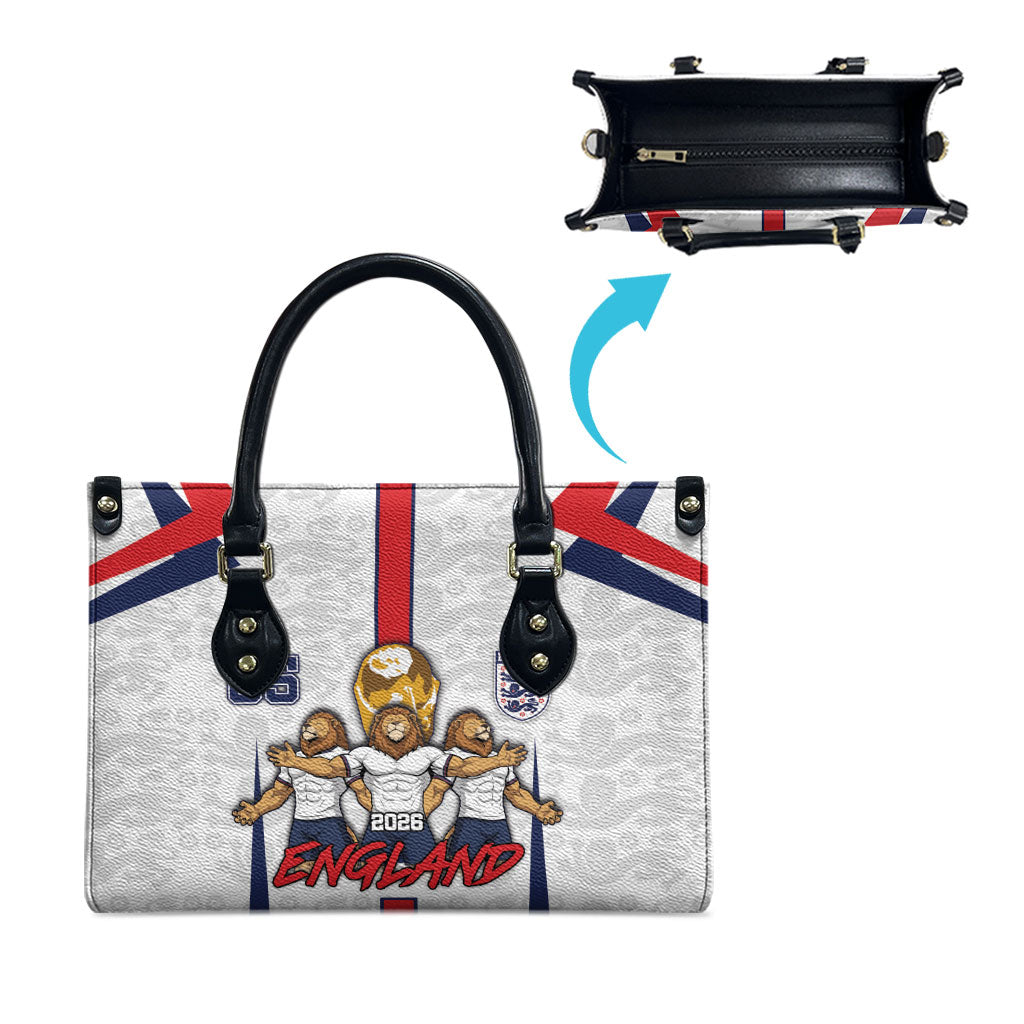 Custom England Football Leather Bag Three Lions Trophy St George Cross DT05 - Polynesian Pride
