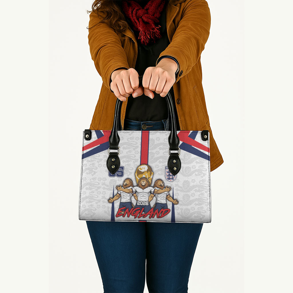 Custom England Football Leather Bag Three Lions Trophy St George Cross DT05 - Polynesian Pride