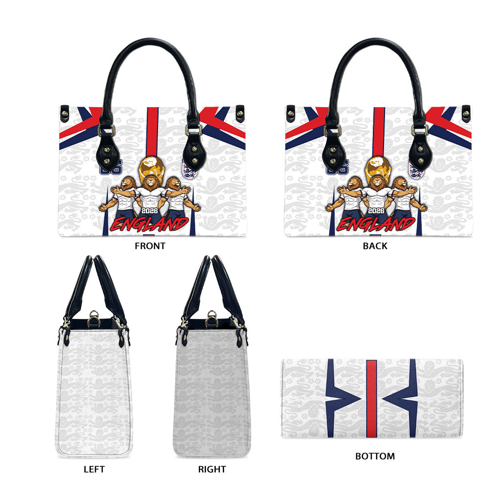 Custom England Football Leather Bag Three Lions Trophy St George Cross DT05 - Polynesian Pride