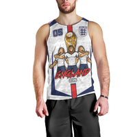 Custom England Football Men Tank Top Three Lions Trophy St George Cross DT05 - Polynesian Pride
