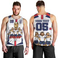 Custom England Football Men Tank Top Three Lions Trophy St George Cross DT05 - Polynesian Pride