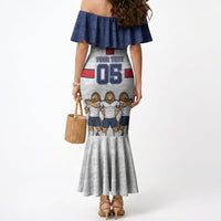Custom England Football Mermaid Dress Three Lions Trophy St George Cross DT05 - Polynesian Pride