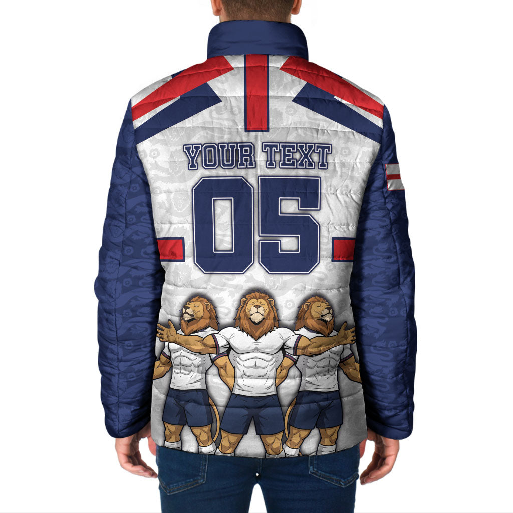 Custom England Football Padded Jacket Three Lions Trophy St George Cross DT05 - Polynesian Pride