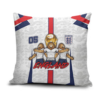 Custom England Football Pillow Cover Three Lions Trophy St George Cross DT05 White - Polynesian Pride