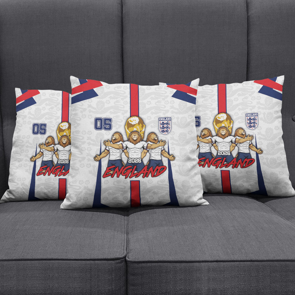 Custom England Football Pillow Cover Three Lions Trophy St George Cross DT05 - Polynesian Pride