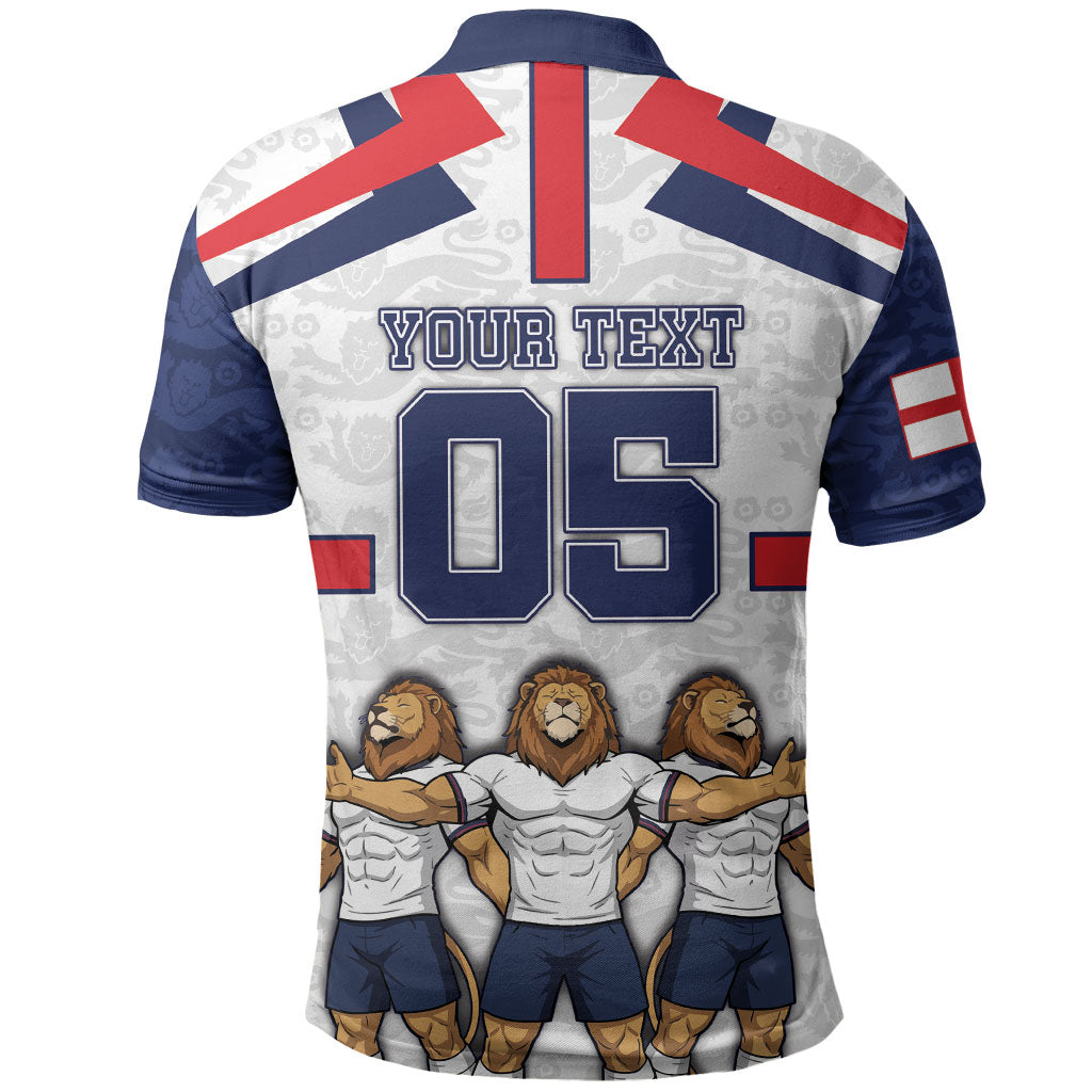 Custom England Football Polo Shirt Three Lions Trophy St George Cross DT05 - Polynesian Pride
