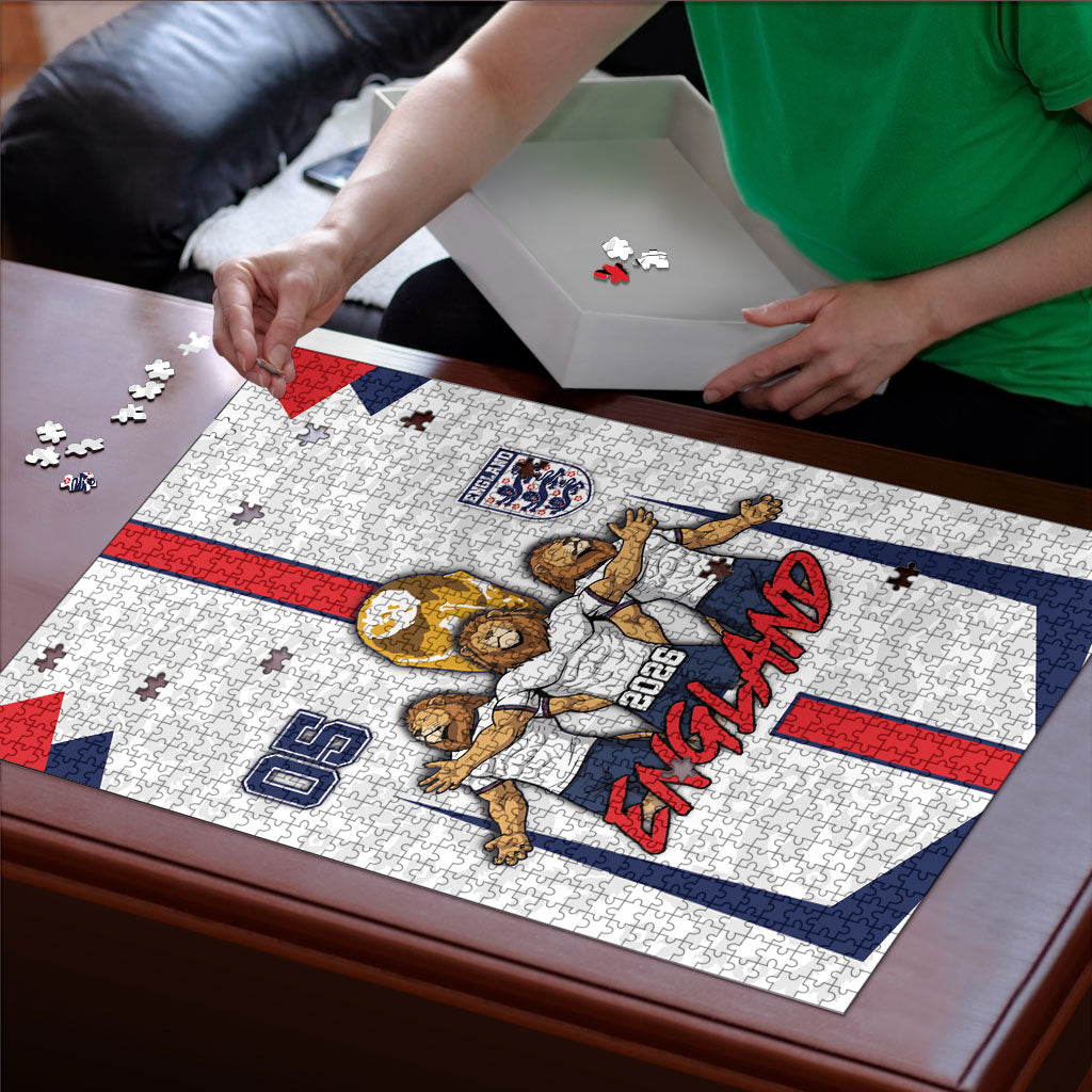 Custom England Football Puzzle Three Lions Trophy St George Cross DT05 - Polynesian Pride