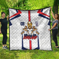 Custom England Football Quilt Three Lions Trophy St George Cross DT05 - Polynesian Pride