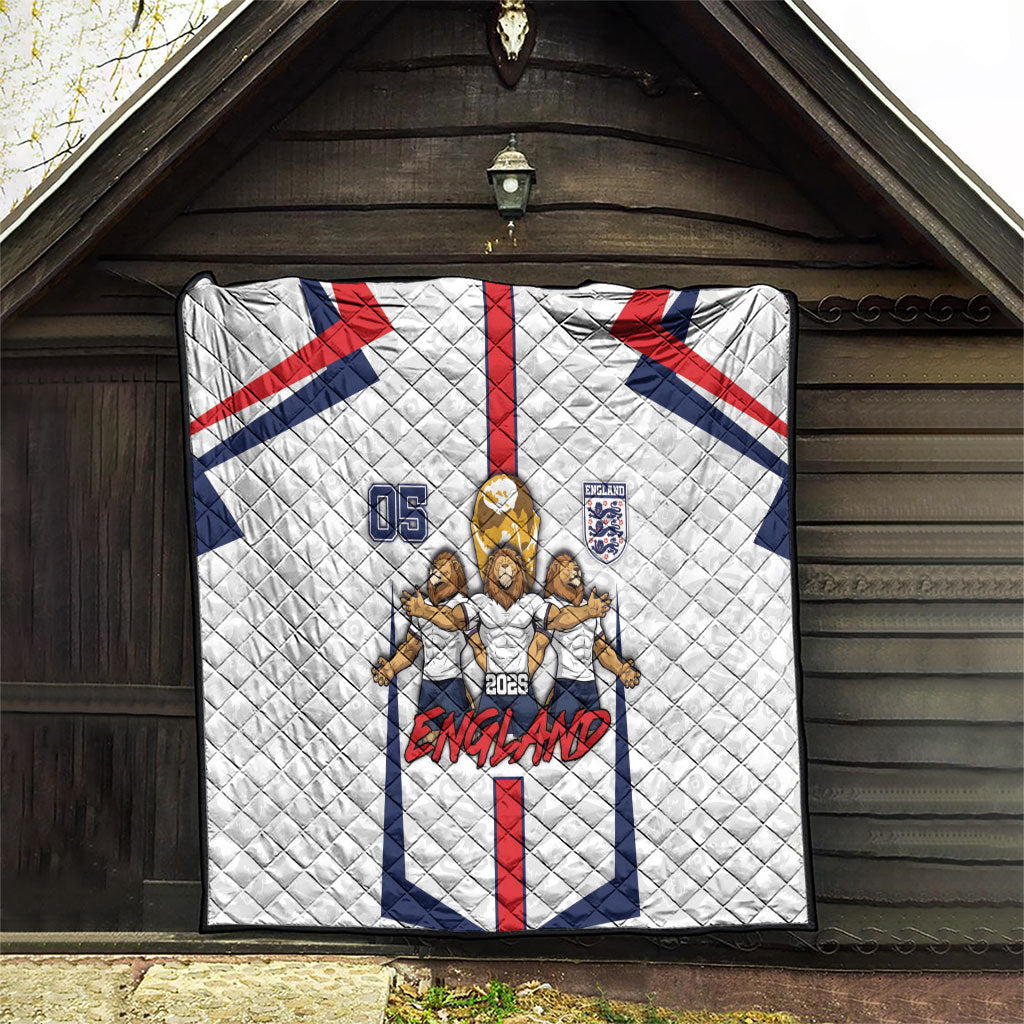 Custom England Football Quilt Three Lions Trophy St George Cross DT05 - Polynesian Pride