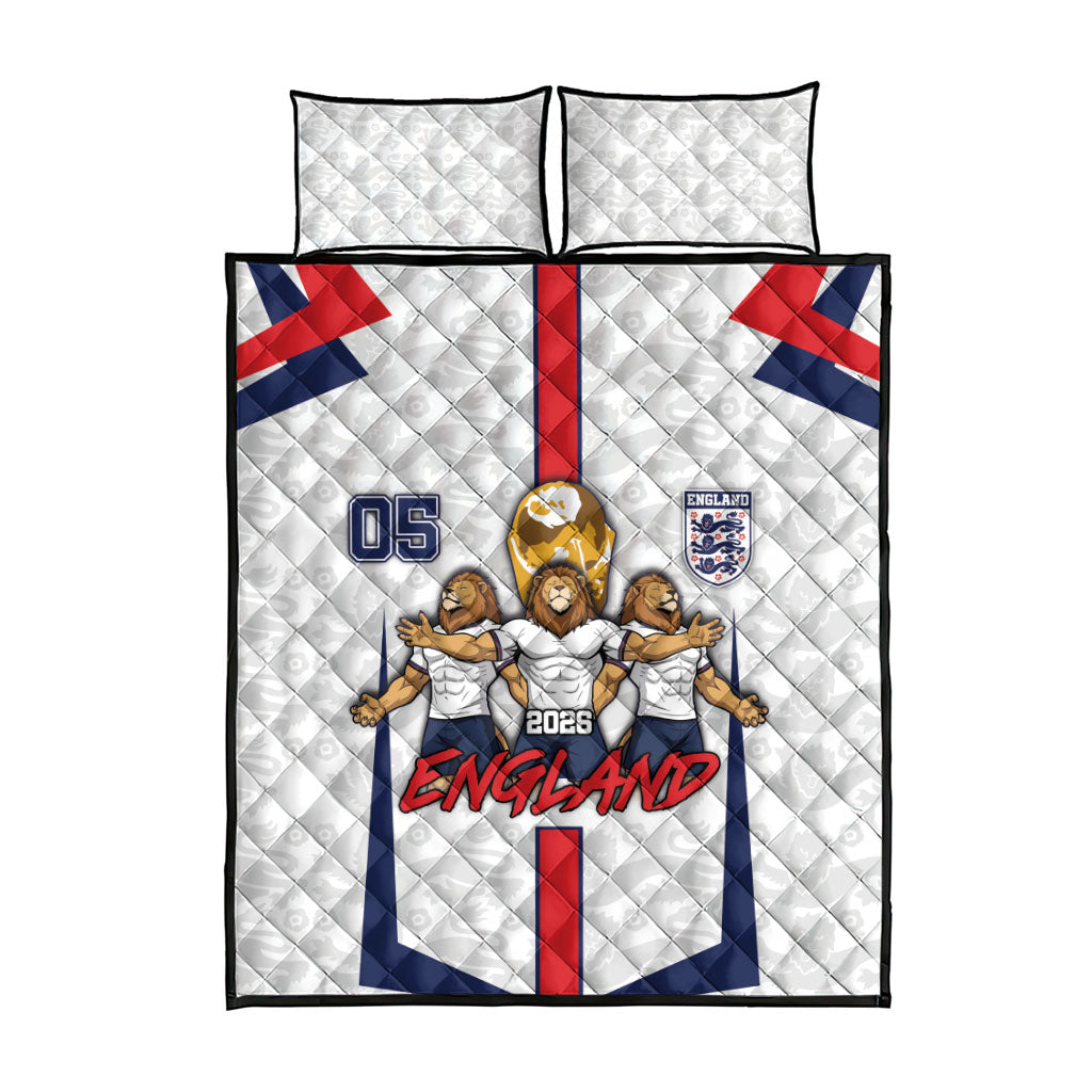 Custom England Football Quilt Bed Set Three Lions Trophy St George Cross DT05 - Polynesian Pride