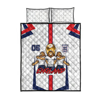 Custom England Football Quilt Bed Set Three Lions Trophy St George Cross DT05 - Polynesian Pride