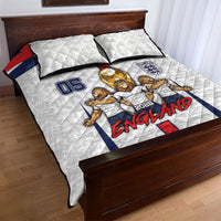 Custom England Football Quilt Bed Set Three Lions Trophy St George Cross DT05 - Polynesian Pride
