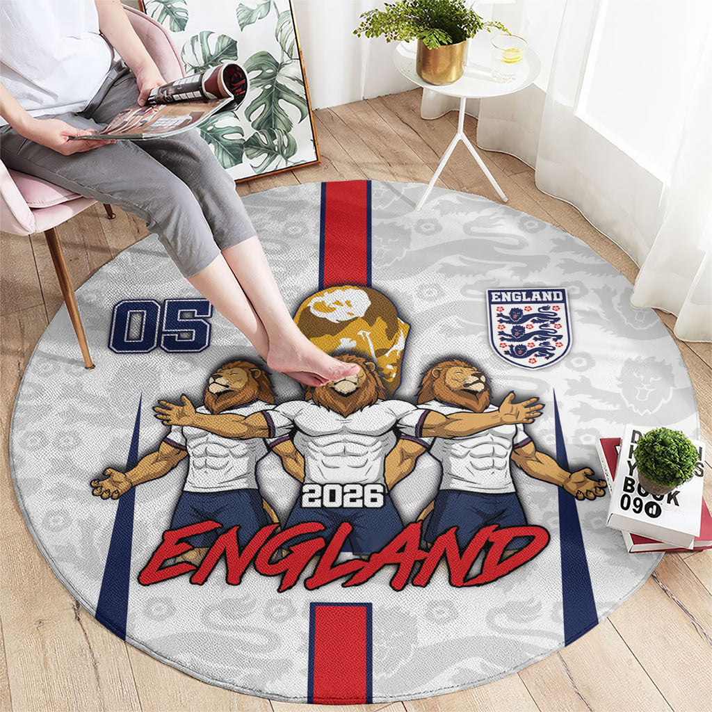 Custom England Football Round Carpet Three Lions Trophy St George Cross DT05 - Polynesian Pride