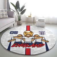 Custom England Football Round Carpet Three Lions Trophy St George Cross DT05 - Polynesian Pride