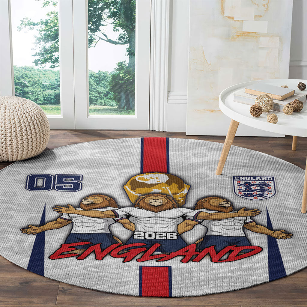 Custom England Football Round Carpet Three Lions Trophy St George Cross DT05 - Polynesian Pride