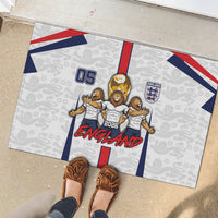 Custom England Football Rubber Doormat Three Lions Trophy St George Cross DT05 - Polynesian Pride